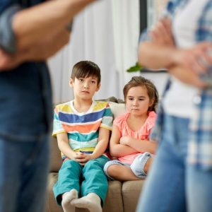 Kids watching parents argue
